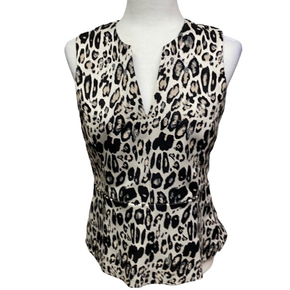 Ann Taylor Leopard Peplum Blouse - Picture 2 of 6